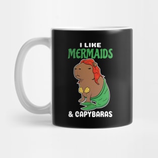 I Like Mermaids and Capybaras Cartoon Mug